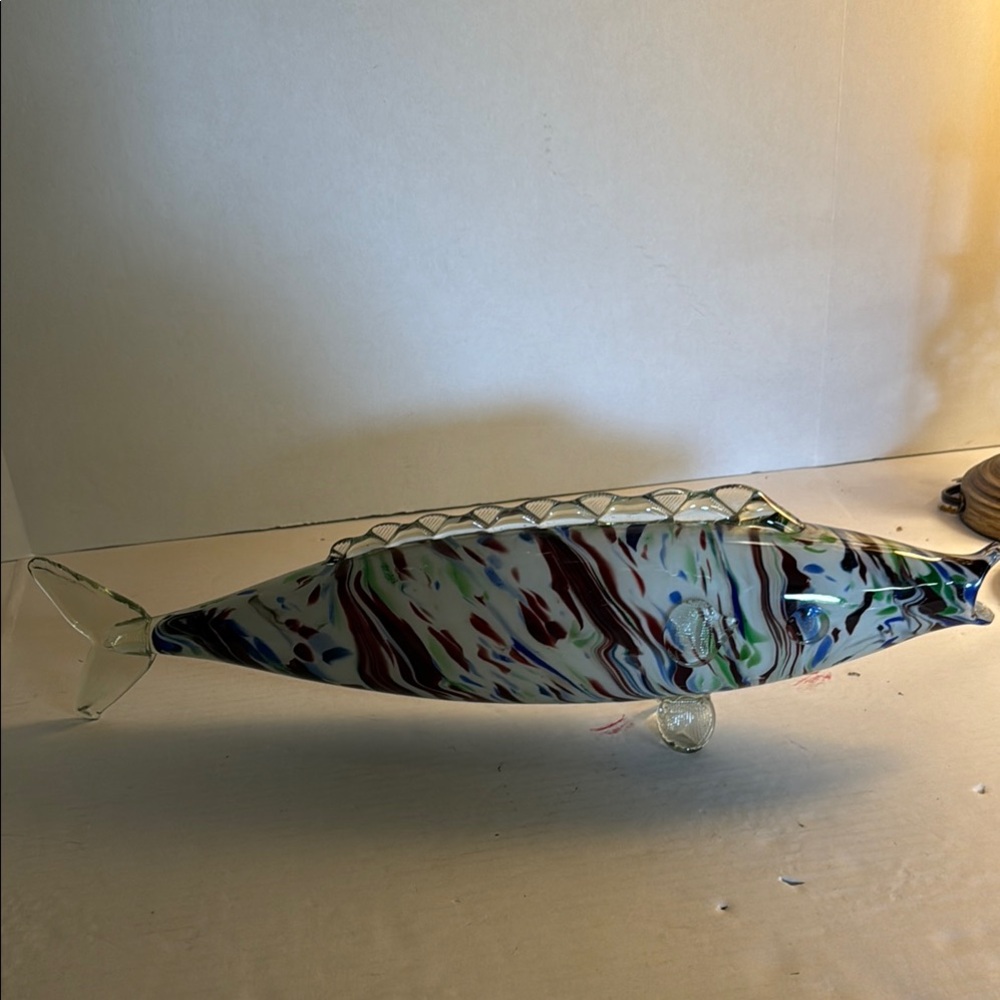 Handcrafted Multicolor Glass Fish Decor